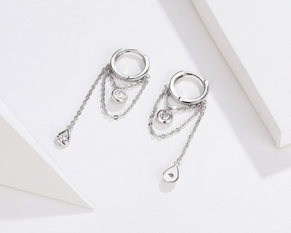 s.925 sterling silver earrings  plated platinum anti-allergic silver