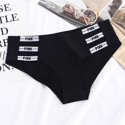 QIWN Sexy Women Pink Letter Panties Underwear Seamless Briefs Hollow Out Women Sport Lingerie Low Waist Women Yoga Panties Tanga - The Styky Shack