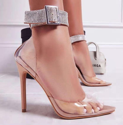 Rhinestone Transparent Sexy Super High Heels