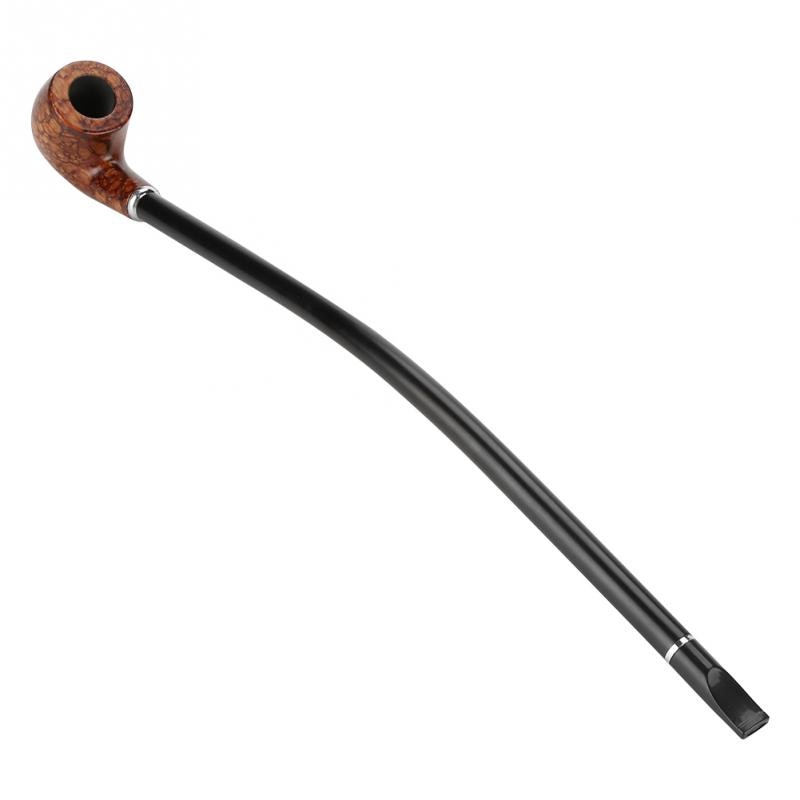 40.5cm Natural Wood Long Cigarette Holder Exquisite Long Brown Handle Wooden Tobacco Cigarette Smoke Pipe with Box Wooden Pipe