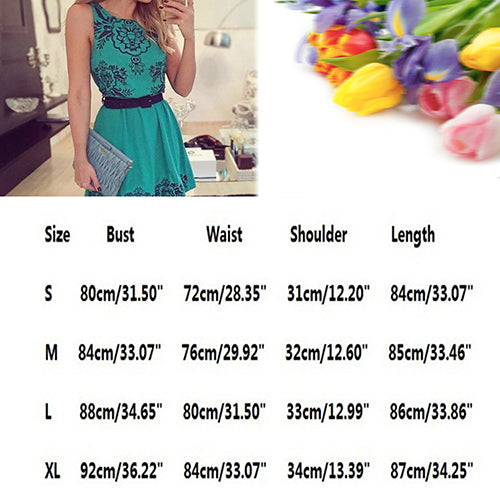 Women's Summer Sexy Sleeveless Floral Print Evening Party Short Mini Dress