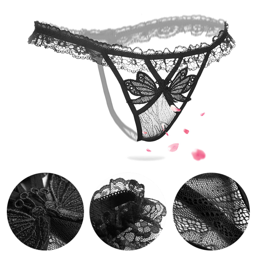 Mujeres Sexy Mariposa Ver A Través De Encaje Cintura Baja Bragas Tanga Calzoncillos Ropa Interior