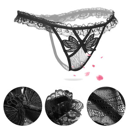 Women Sexy Butterfly See Through Lace Low Waist Panties Thong Briefs Underwear