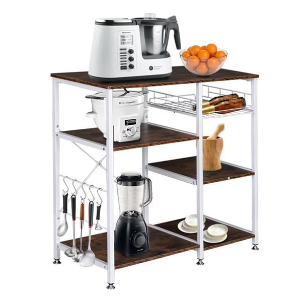 3-Tier Industrial Kitchen Baker's Rack Utility Microwave Oven Stand Storage Cart Workstation Shelf