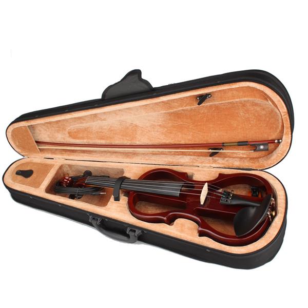 4/4 Electric Silent Violin   Case   Bow   Rosin   Headphone   Connecting Line V-0