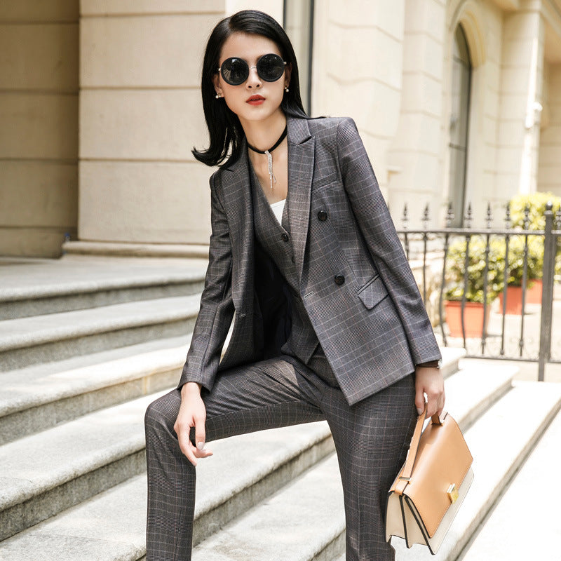 Plaid Business Formal Suit / Work Clothes