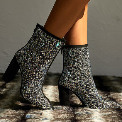 ON SALE!!! 50% OFF!!! Rhinestone High Heel Boots