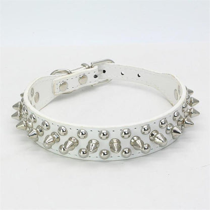 5pcs Spiked Rivet Studded Adjustable Pu Leather Pet Collars for Cats Puppy Dogs