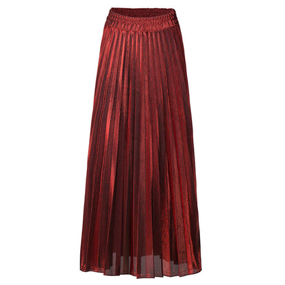 New Pleated Long Flowing Skirt