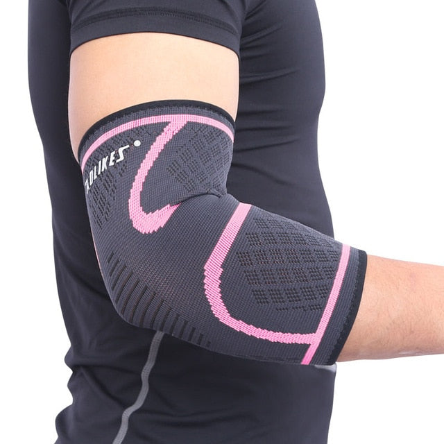 AOLIKES 1PCS Elbow Support Elastic Gym Sport Elbow Protective Pad Absorb Sweat Sport Basketball Arm Sleeve Elbow Brace - The Styky Shack