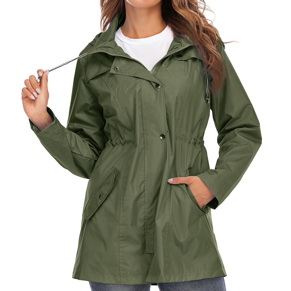 Chaqueta impermeable con cremallera.