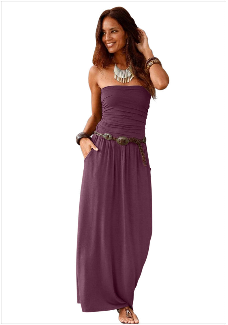 Sleeveless Strapless Loose Long Dress