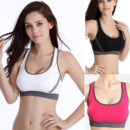 Mujeres jogging deportes sujetador Gymwear Fitness Crop Top Yoga ejercicio chaleco