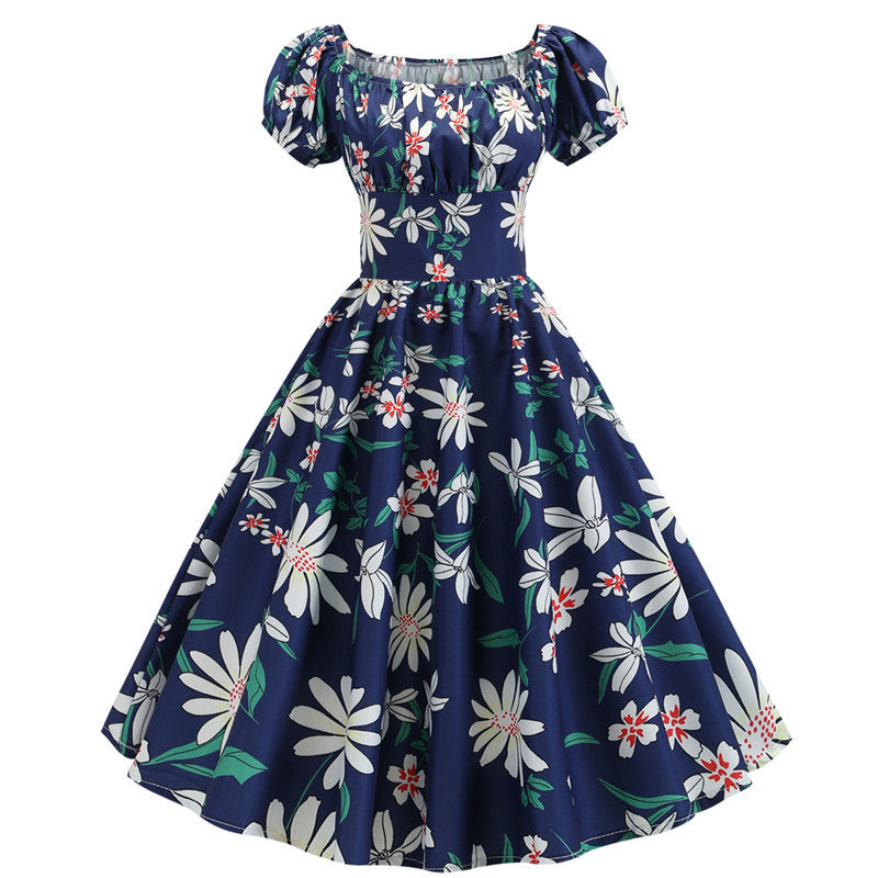 Summer retro print dress