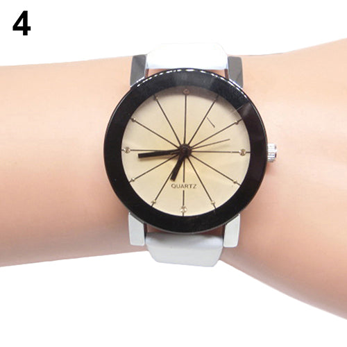 Reloj de pulsera con vestido deportivo de cuarzo y cuero sintético de aleación