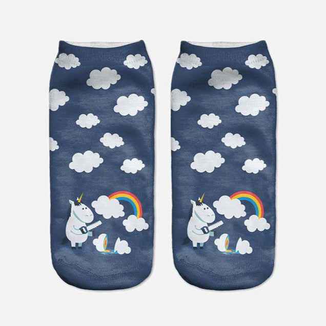 3D digital printing socks personality boat socks short socks - The Styky Shack