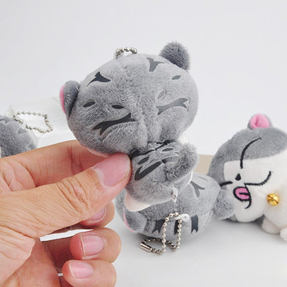 8cm Cute Cartoon Cat Kitten Mini Plush Stuffed Doll Toy Keychain Hanging Pendant