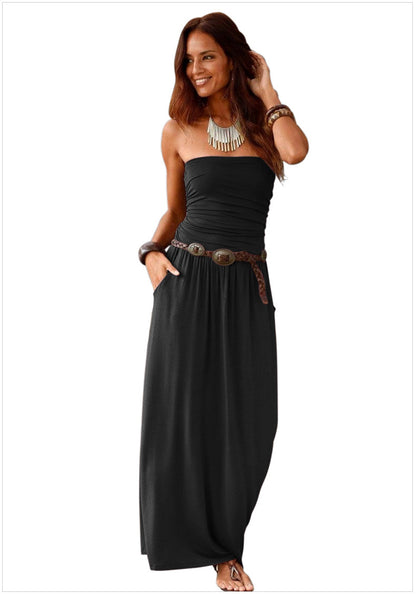 Sleeveless Strapless Loose Long Dress