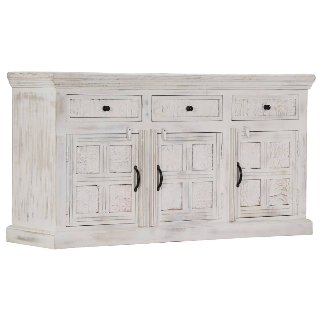 Buffet blanco 140 x 40 x 74 cm Madera maciza de mango