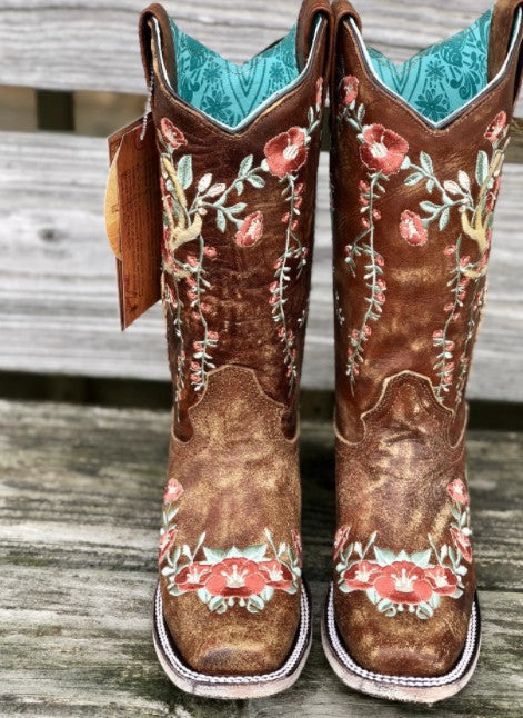 Women's Floral embroidered rider boots