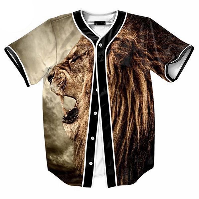 ¡¡¡EN VENTA!!! ¡¡¡50% REBAJADO!!! Jersey de béisbol con diseño de león 3D