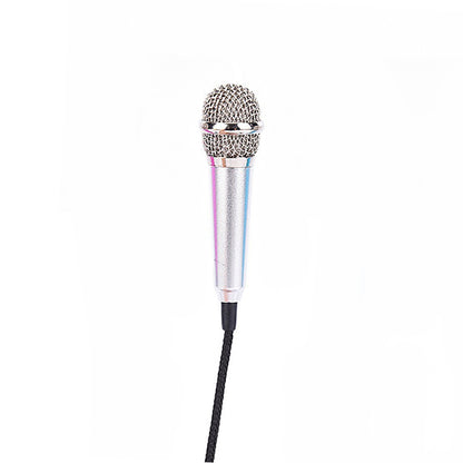 3.5mm Universal Wire Connect Karaoke Metallic Mini Microphone for Cell Phone PC