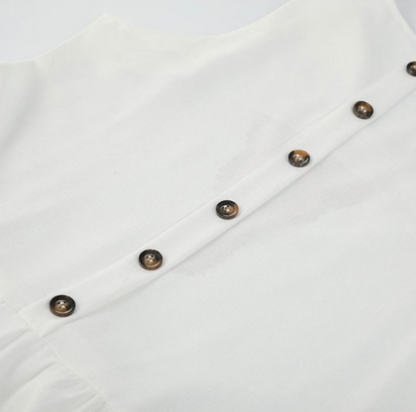 Women's summer print back button dress