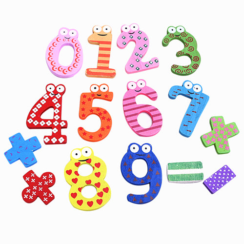 Wooden Numeric Symbol Fridge Magnets Kids Educational Maths Toy Refrigerator Magnet