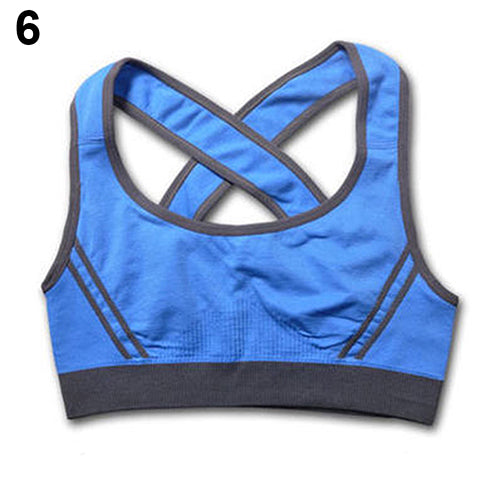 Women Jogging Sports Bra Gymwear Fitness Crop Top Yoga Exercise Vest