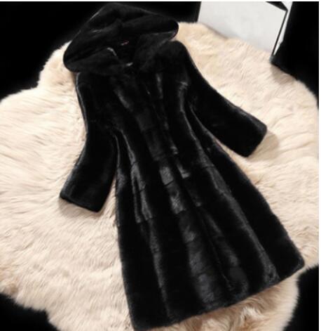 Winter Coat Women Large Fur Collar Hooded Long Winter Coat