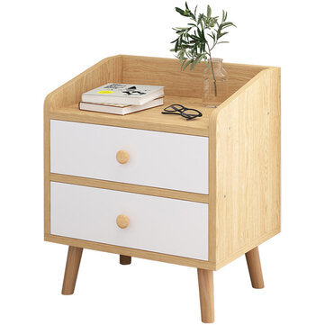 Mesita de noche de madera, mesita de noche, soporte lateral para dormitorio, estantería de almacenamiento moderna con 2 cajones, muebles para el hogar y la Oficina 