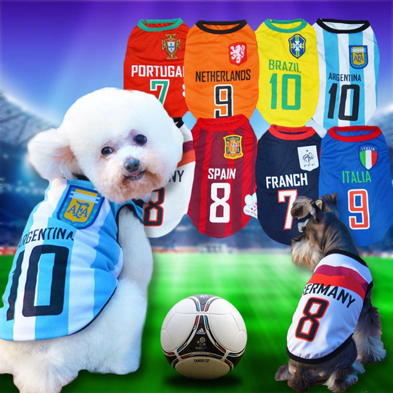 8 Country World Cup Soccer Jersey For Dog Cool Breathable Dog Vests Puppy Outdoor Sportswear Football Clothes - The Styky Shack