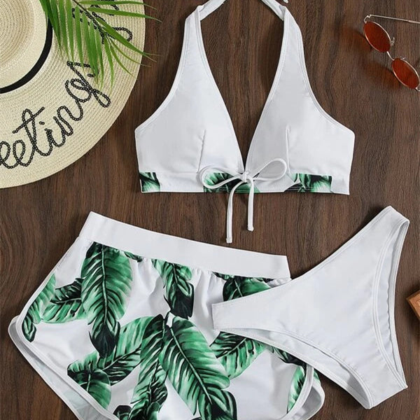 Bikini estilo temperamento retro de alta gama a la moda para mujer