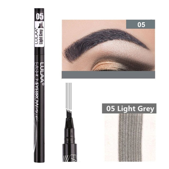 5 Colors Eyebrow Pen Waterproof 4 Fork Tip Eyebrow Tattoo Pencil Cosmetic Long Lasting Natural Dark Brown Liquid Eye Brow Pencil - The Styky Shack