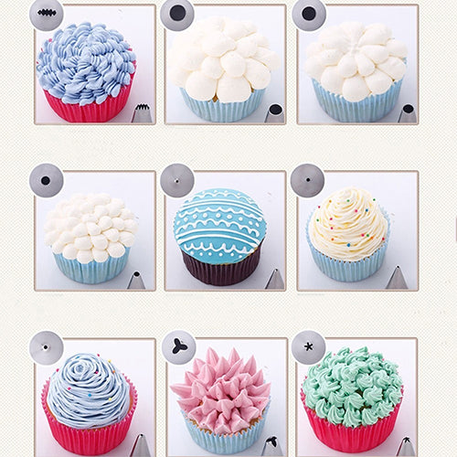 24Pcs Sugarcraft Cupcake Decorating Mould Icing Piping Flower Nozzles Pastry Tips