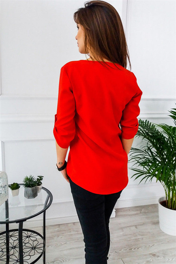 ON SALE!!! 50% OFF!!! Solid Color Long Sleeved shirt