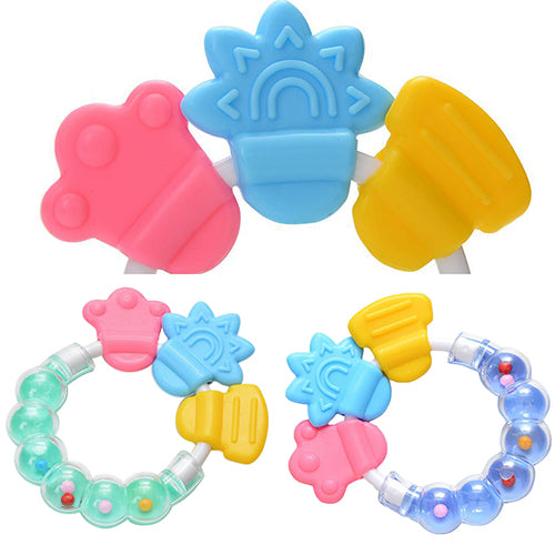 1Pc Lovely Baby Kids Infant Teether Rattles Pacifier Bell Molar Safety Tooth Care