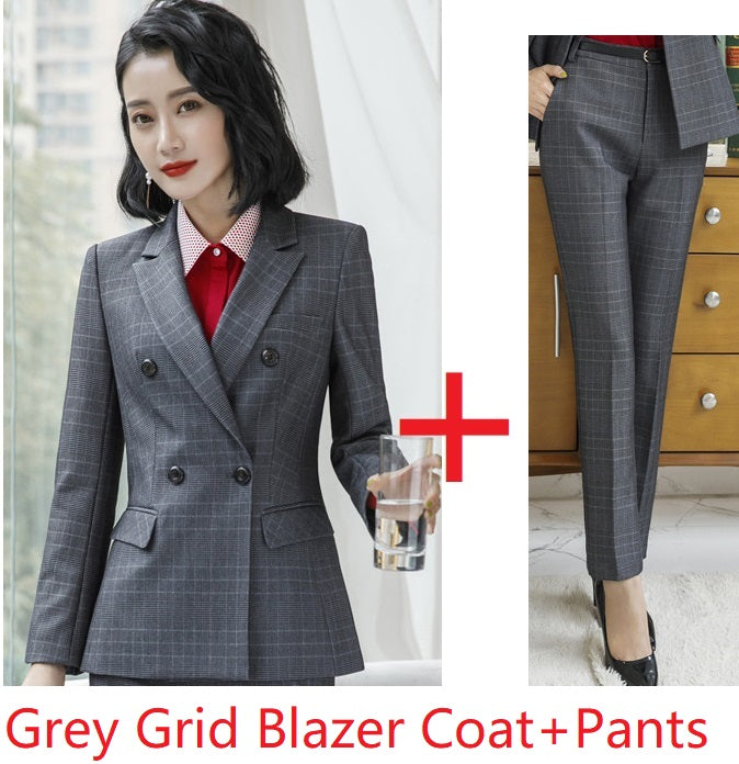 Plaid Business Formal Suit / Work Clothes