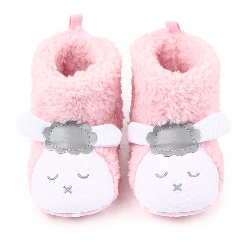 Baby Shoes Booties Winter Cute Lamb Animal Baby Girls Shoes Fleece Warm Toddler Moccasins Boots Footwear 6 Colors