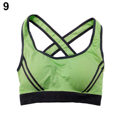 Women Jogging Sports Bra Gymwear Fitness Crop Top Yoga Exercise Vest