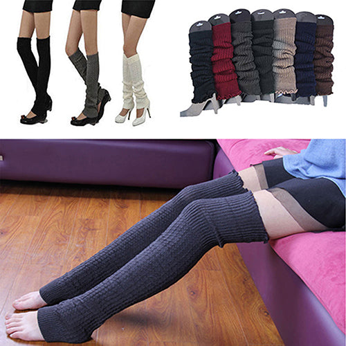 Women Winter Warm Knit Crochet High Knee Leg Warmers