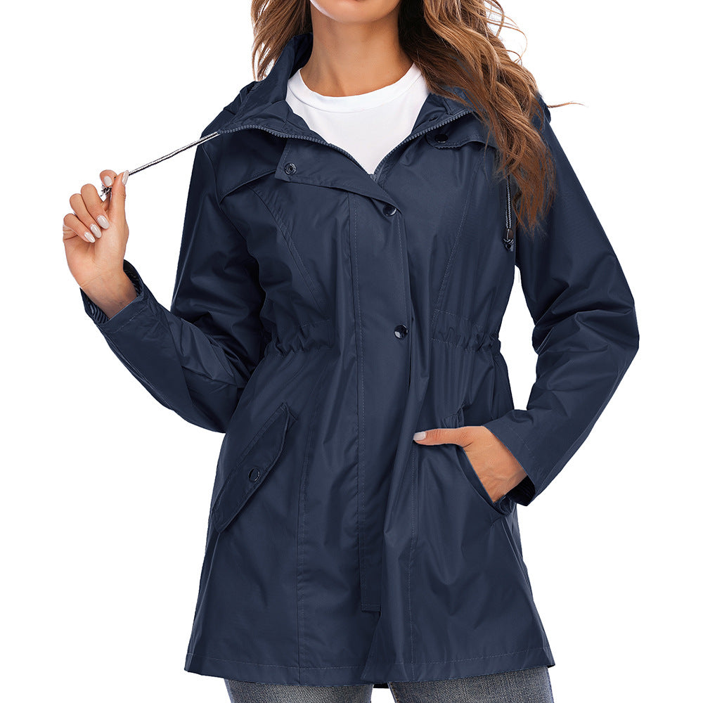 Waterproof zipper raincoat jacket