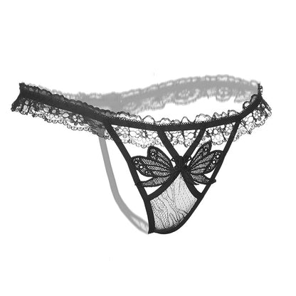 Women Sexy Butterfly See Through Lace Low Waist Panties Thong Briefs Underwear