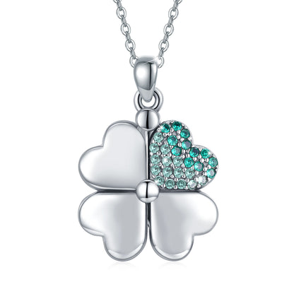 S .925 Sterling Silver Four Leaf Clover Locket That Holds Pictures Irish Pendant Necklace