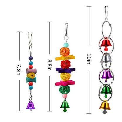 5pcs Colorful Parrot Toys Suspension Hanging Bridge Chain Pet Bird Parrot Hammock Swing Hanging Bridge Chew Toys Bird Cage Toys