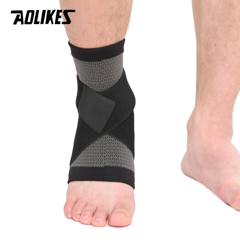 AOLIKES 1PCS 3D Weaving Elastic Nylon Strap Ankle Support Brace Badminton Basketball Football Taekwondo Fitness Heel Protector - The Styky Shack