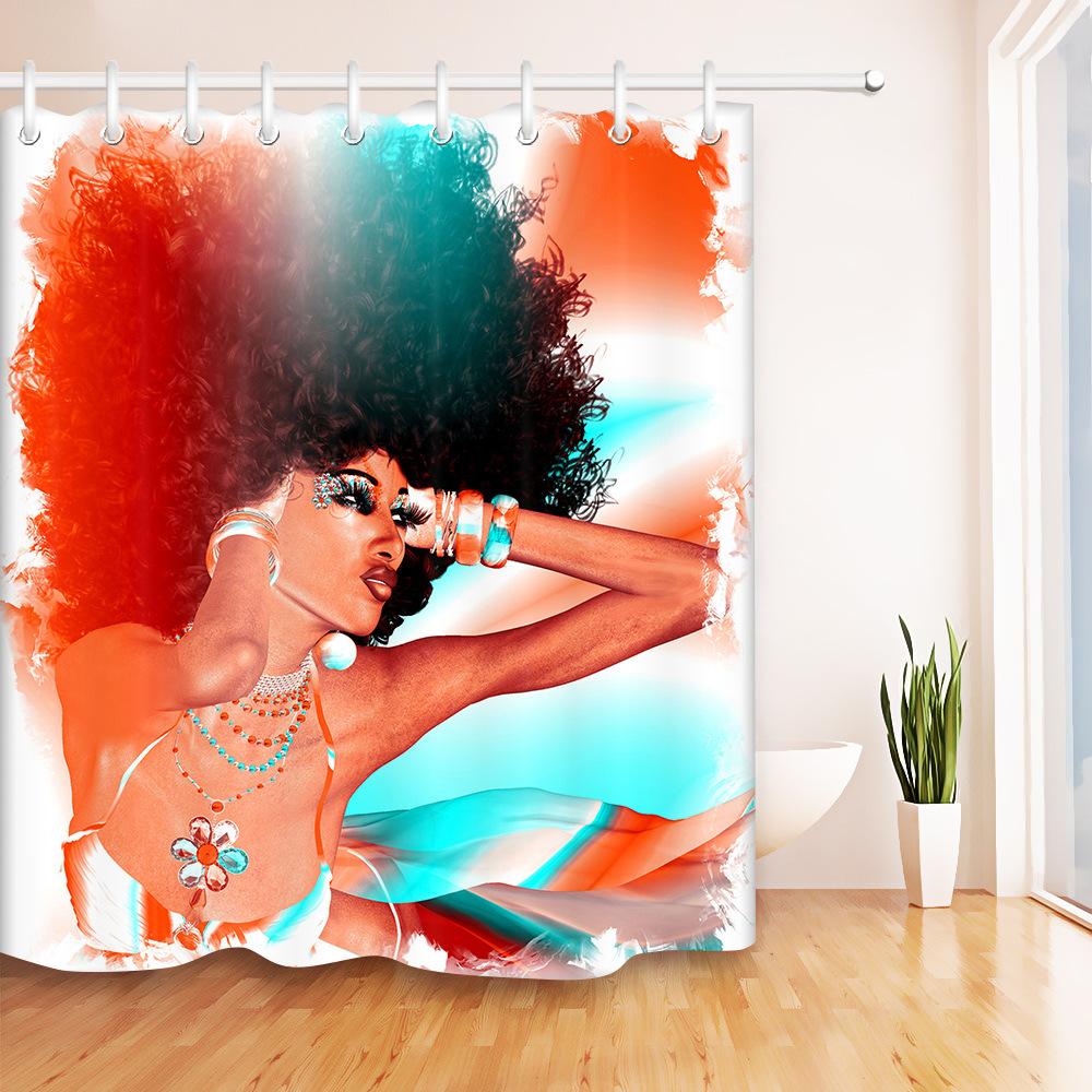 African Woman  Hair Shower Curtain  Bathroom Curtain - The Styky Shack