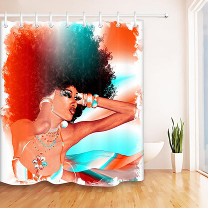 African Woman  Hair Shower Curtain  Bathroom Curtain - The Styky Shack