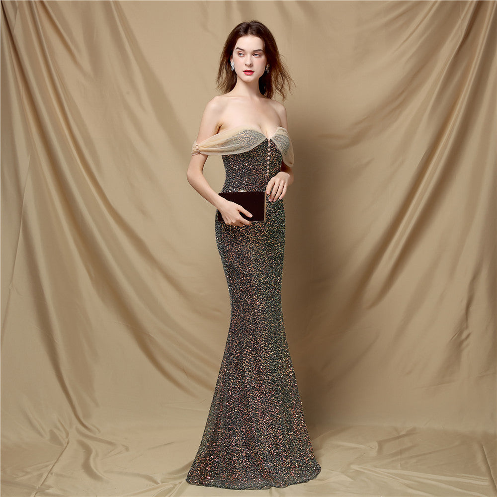 Banquet Classic Mermaid Velvet Evening Dress