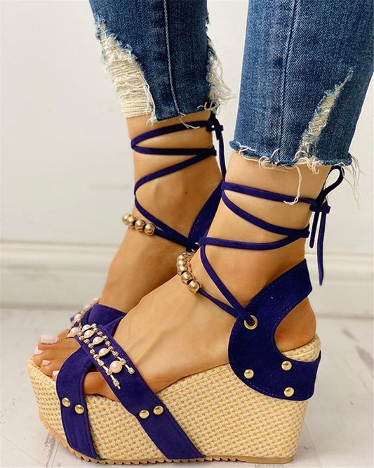 ¡¡¡EN VENTA!!! ¡¡¡50% REBAJADO!!! Sandalias de cuña de tacón alto de nuevo estilo/zapatos casuales